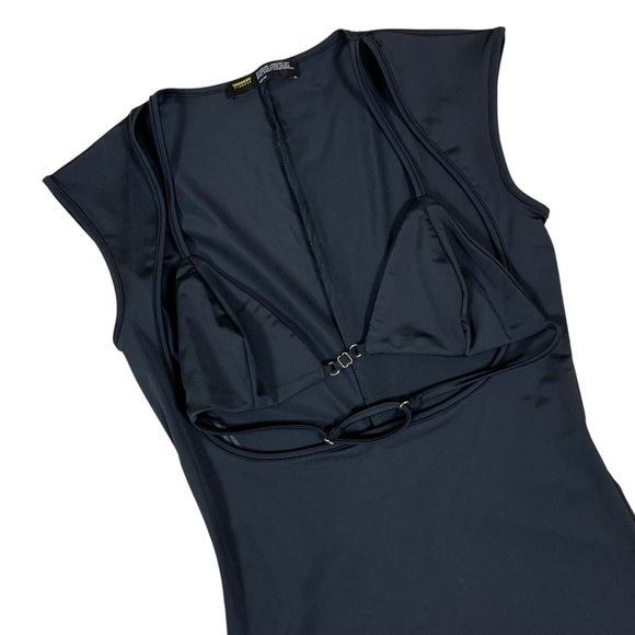 Finesse Black Cutout Bust Bodycon Maxi Dress Sleeveless Stretch Evening XS - Picture 2 of 6